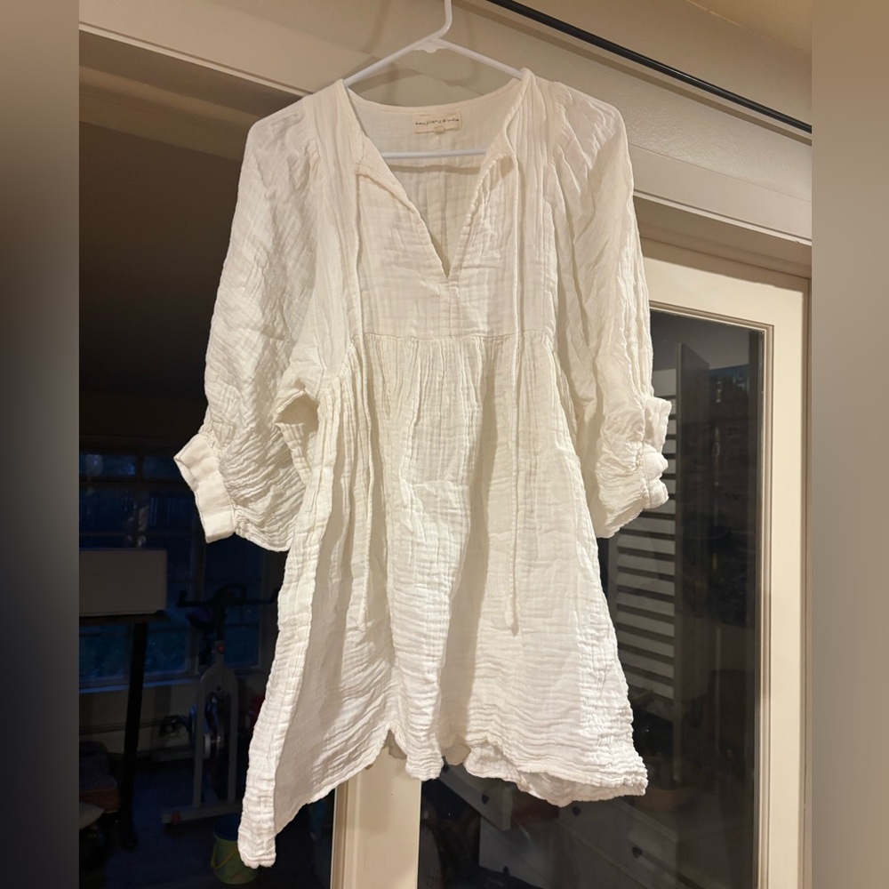 Daughters of India White Cotton Dress Women’s Size Extra Small